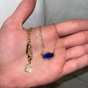 Kendra Scott Gold and Blue Pendant Necklace